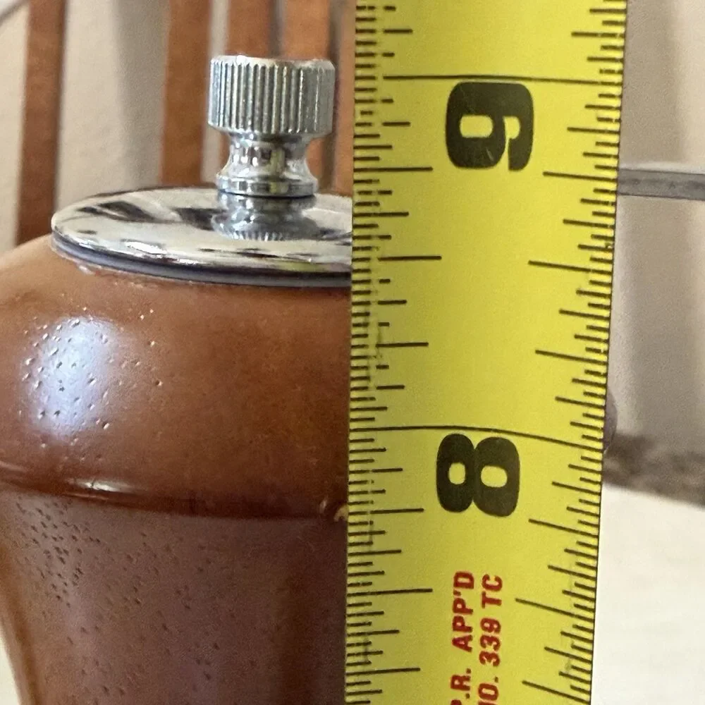 Vintage Olde Thompson 9” Wooden Pepper Mill Ceramic Grinder Crank Handle